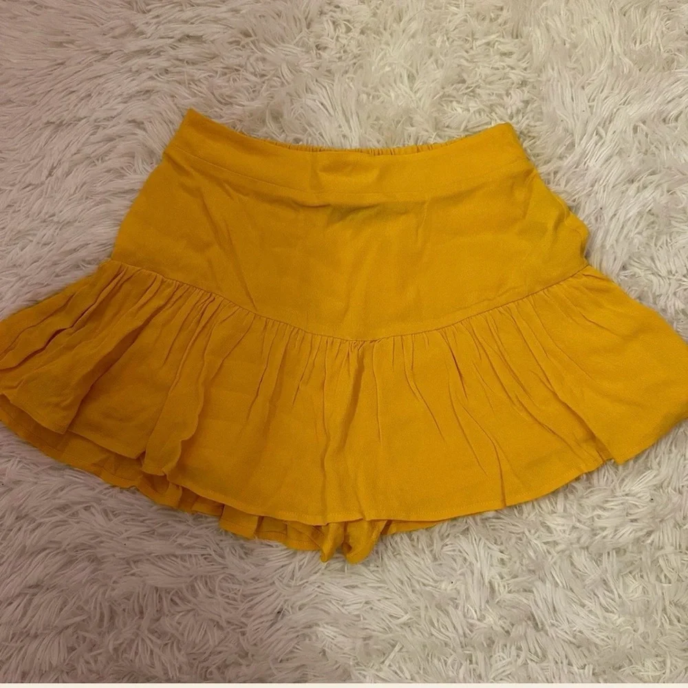 Yellow Ruffled Skirt - Picture 1 of 4